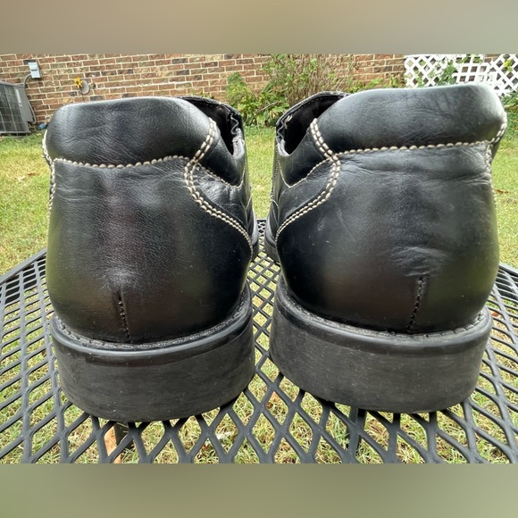 Adelchi Men’s Slip-on Black Leather Oxford Shoes - Picture 7 of 8